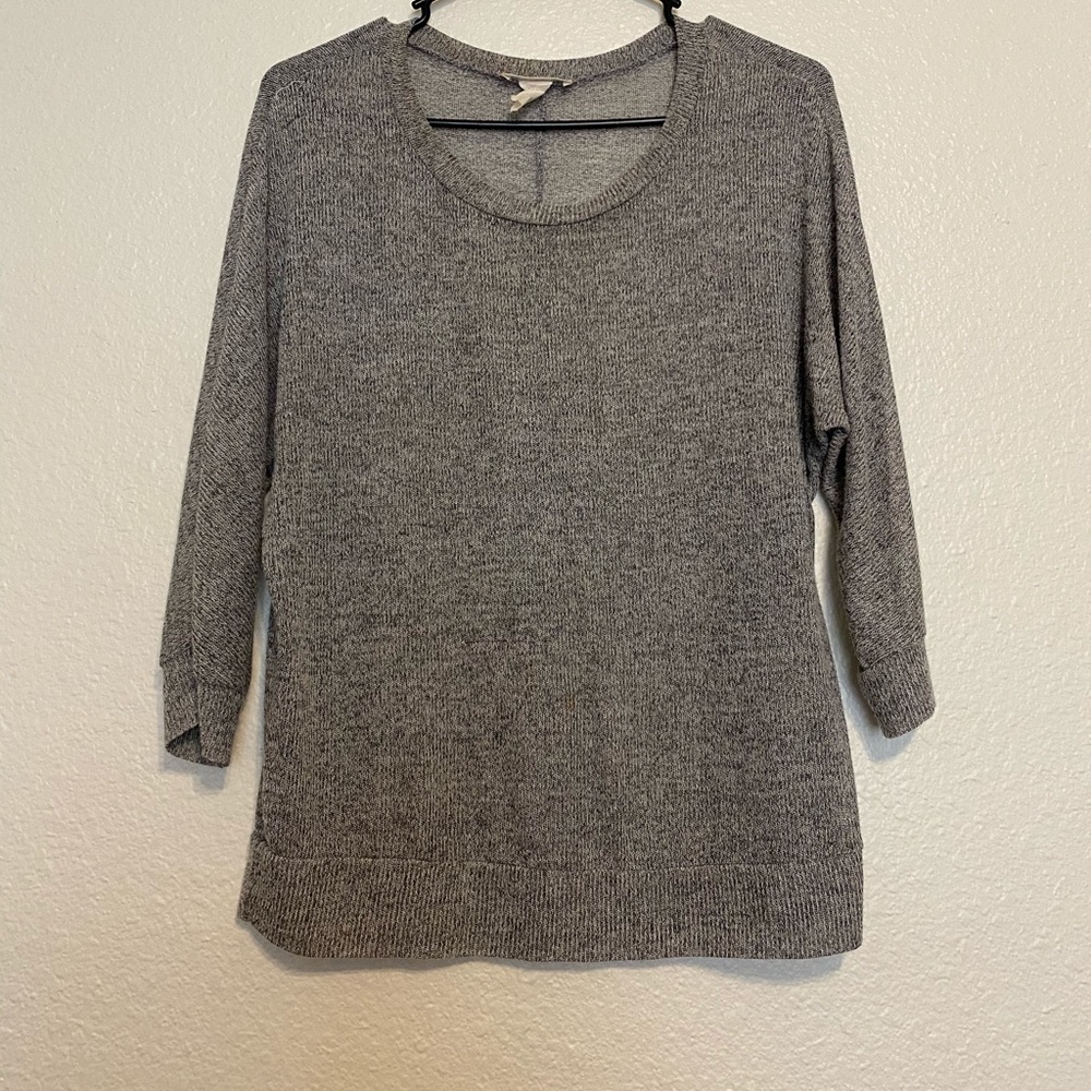 Body Central Grey Mid Length Sleeve Top